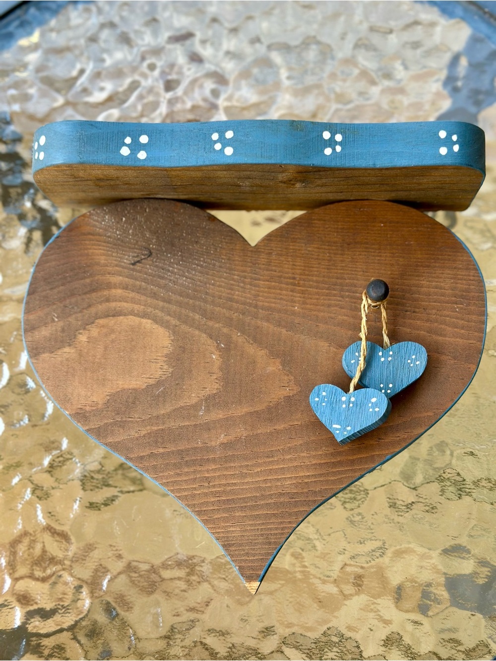 Vintage Blue Heart Shelf
